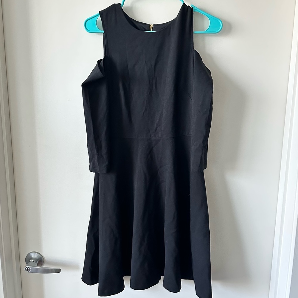 Eliza J Cold Shoulder Black Dress